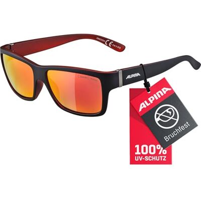 ALPINA KACEY Verspiegelte und Bruchsichere Sonnenbrille Mit 100% UV-Schutz Für Erwachsene, black matt-red, One Size ALPINA KACEY Verspiegelte und Bruchsichere Sonnenbrille Mit 100% UV-Schutz Für Erwachsene, black matt-red, One Size