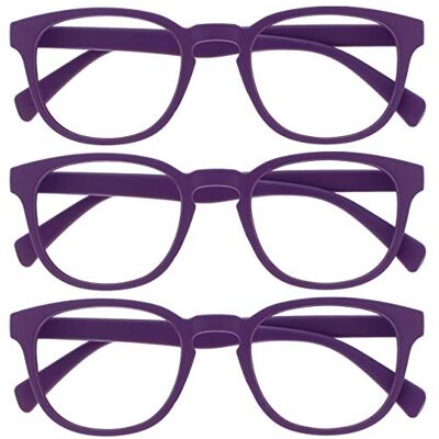 OPULIZE Pop Fernbrille 3er Pack Kurzsichtigkeit Keck Rund Matt Rahmen Federscharniere Kratzfest Lila Herren Damen MMM2-5 -1.00 OPULIZE Pop Fernbrille 3er Pack Kurzsichtigkeit Keck Rund Matt Rahmen Federscharniere Kratzfest Lila Herren Damen MMM2-5 -1.00