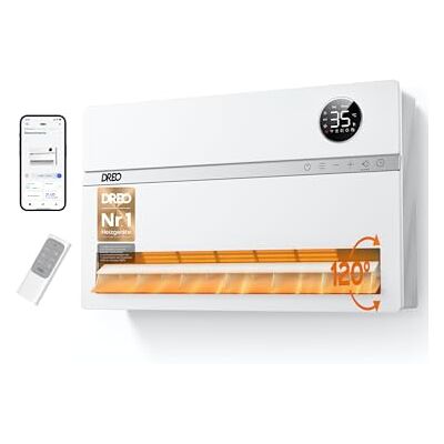 DREO Smart Heizung Elektrisch, 2000W Elektroheizung Wandkonvektor mit Fernbedienung & App, 120° Oszillation, 5 Modus 3 Geschwindigkeit, 24H Timer, PTC Keramik Heizlüfter Energiesparend mit Thermostat DREO Smart Heizung Elektrisch, 2000W Elektroheizung Wandkonvektor mit Fernbedienung & App, 120° Oszillation, 5 Modus 3 Geschwindigkeit, 24H Timer, PTC Keramik Heizlüfter Energiesparend mit Thermostat