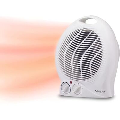 BEPER P203TER202 Heizlüfter, 2000W, 2 Wählbare Wattstufen, Kompakter Heizlüfter mit einstellbarem Thermostat, Eco-Modus und Abschaltautomatik, Weiß BEPER P203TER202 Heizlüfter, 2000W, 2 Wählbare Wattstufen, Kompakter Heizlüfter mit einstellbarem Thermostat, Eco-Modus und Abschaltautomatik, Weiß