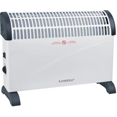 KAMBERG Konvektor – Heizung – Elektrischer Heizkörper – 3 Leistungsstufen mit Thermostat – leise, schnelle Heizung bei geringem Verbrauch – 2000 W – Weiß KAMBERG Konvektor – Heizung – Elektrischer Heizkörper – 3 Leistungsstufen mit Thermostat – leise, schnelle Heizung bei geringem Verbrauch – 2000 W – Weiß