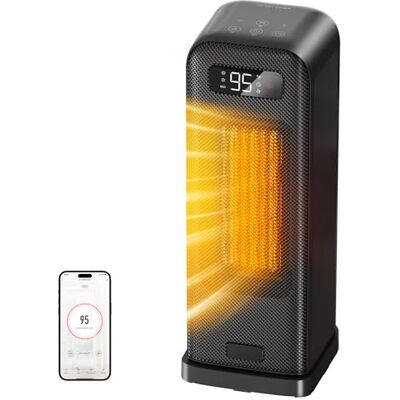 FLANUR Energiesparender Heizlüfter, 1500W Tragbare PTC Keramik Heizlüfter Leise, 70° Oszillierwaend, 12-Std-Timer, Überhitzungs-Kippschutz, Alexa & Google Assistant Heizlüfter, Schwarz, 1 Pack+4 Modi FLANUR Energiesparender Heizlüfter, 1500W Tragbare PTC Keramik Heizlüfter Leise, 70° Oszillierwaend, 12-Std-Timer, Überhitzungs-Kippschutz, Alexa & Google Assistant Heizlüfter, Schwarz, 1 Pack+4 Modi
