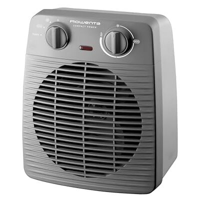 Rowenta Compact Power Heizlüfter, 2 Leistungsstufen, kompakte Abmessungen Thermostat, Kühlstufe, Tragegriff, Grau, Hellgrau, SO2212F0 Rowenta Compact Power Heizlüfter, 2 Leistungsstufen, kompakte Abmessungen Thermostat, Kühlstufe, Tragegriff, Grau, Hellgrau, SO2212F0