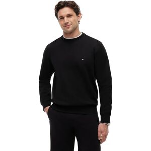 Tommy Hilfiger Herren Sweatshirt Essential Fleece Crew Neck Regular Fit, Schwarz (Black), S Tommy Hilfiger Herren Sweatshirt Essential Fleece Crew Neck Regular Fit, Schwarz (Black), S