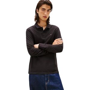 Tommy Jeans Herren Poloshirt Langarm Slim Placket aus Baumwolle, Schwarz (Black), M Tommy Jeans Herren Poloshirt Langarm Slim Placket aus Baumwolle, Schwarz (Black), M