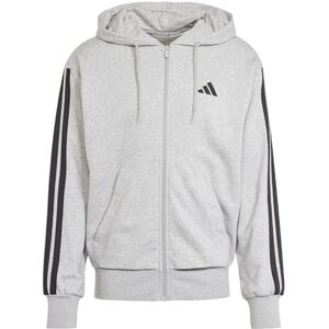 Adidas Herren Essential Three Stripes French Terry Fullzip Hoodie Sweatshirt, Medium Grey Heather/Black, L Adidas Herren Essential Three Stripes French Terry Fullzip Hoodie Sweatshirt, Medium Grey Heather/Black, L