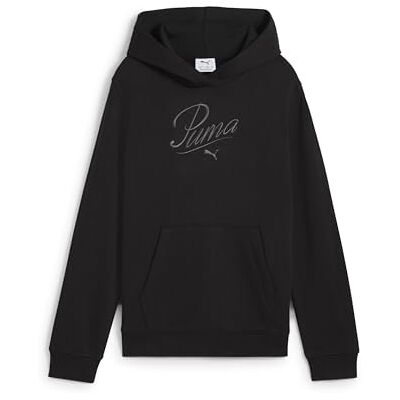 Puma Mädchen ESS Script Hoodie TR G Kapuzenpullis, Black, 128 Puma Mädchen ESS Script Hoodie TR G Kapuzenpullis, Black, 128