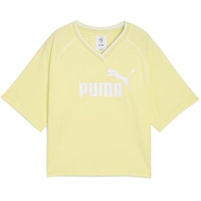 Puma Damen ESS Relaxed Cropped Football Jersey Trikots, Gold Moon, L EU Puma Damen ESS Relaxed Cropped Football Jersey Trikots, Gold Moon, L EU