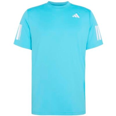 Adidas Men's Club Tennis Climacool 3-Stripes T-Shirt, Signal Cyan, S Adidas Men's Club Tennis Climacool 3-Stripes T-Shirt, Signal Cyan, S