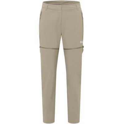 Jack Wolfskin Damen Hikeout Zip Off Pants Wanderhose, Stone, 36 EU Jack Wolfskin Damen Hikeout Zip Off Pants Wanderhose, Stone, 36 EU