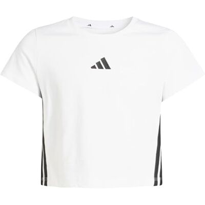 Adidas Mädchen Essentials Logo Shirt, White/Black, 7-8 Years Adidas Mädchen Essentials Logo Shirt, White/Black, 7-8 Years