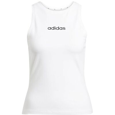 Adidas Damen Essentials LINEAR Slim Cotton Tank, White/Black, XL Adidas Damen Essentials LINEAR Slim Cotton Tank, White/Black, XL