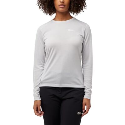 Jack Wolfskin Damen Vonnan Ls W T-Shirt, Cool Grey, XL EU Jack Wolfskin Damen Vonnan Ls W T-Shirt, Cool Grey, XL EU