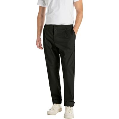 Replay Herren Chino Hose mit Tunnelzug, Black 098 (Schwarz), 32W/32L Replay Herren Chino Hose mit Tunnelzug, Black 098 (Schwarz), 32W/32L