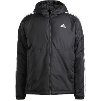 Adidas Herren Essentials Climawarm 3 Stripes Insulated Hooded Coat, black, S Adidas Herren Essentials Climawarm 3 Stripes Insulated Hooded Coat, black, S