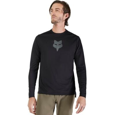 Fox Racing Ranger Mountainbike-Trikot für Herren, langärmlig, Black Fox Head, Größe M Fox Racing Ranger Mountainbike-Trikot für Herren, langärmlig, Black Fox Head, Größe M