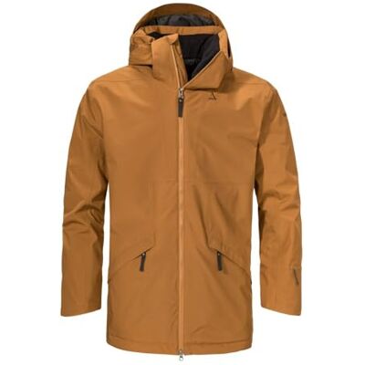 Schöffel Herren Ins Parka Style Malkay MNS, wind- und wasserdichte Jacke, leicht gefütterte Allwetterjacke, Hardshelljacke mit verstellbarer, abnehmbarer Kapuze, caramel, 52 Schöffel Herren Ins Parka Style Malkay MNS, wind- und wasserdichte Jacke, leicht gefütterte Allwetterjacke, Hardshelljacke mit verstellbarer, abnehmbarer Kapuze, caramel, 52