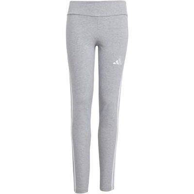 Adidas Mädchen Essentials 3 Stripes Leggings Tights, medium grey heather/white, 9-10 Years Adidas Mädchen Essentials 3 Stripes Leggings Tights, medium grey heather/white, 9-10 Years
