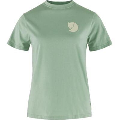 Fjällräven Damen Fox Boxy Logo T-Shirt, Misty Green, L Fjällräven Damen Fox Boxy Logo T-Shirt, Misty Green, L