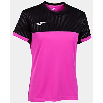 Joma Damen Kurzarm Montreal T-Shirt, Neonrosa, Schwarz, XXL Joma Damen Kurzarm Montreal T-Shirt, Neonrosa, Schwarz, XXL