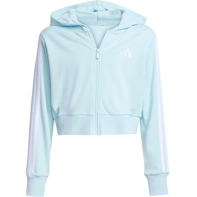 Adidas Mädchen Essentials Full Zip Crop Hoodie Sweatshirt, Halo Mint/White, 7-8 Years Adidas Mädchen Essentials Full Zip Crop Hoodie Sweatshirt, Halo Mint/White, 7-8 Years
