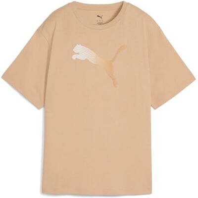 Puma Unisex HER Graphic Relaxed Tee T-Shirts, Warm Beige, Puma Unisex HER Graphic Relaxed Tee T-Shirts, Warm Beige,