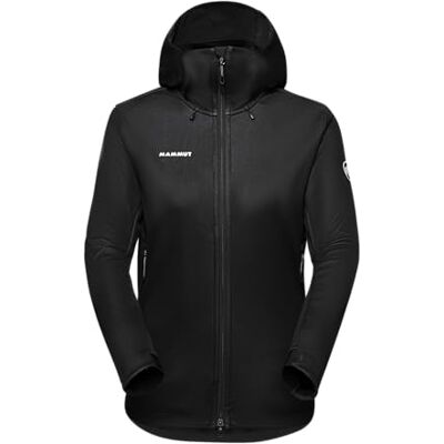 Mammut Ultimate VII SO Hooded Jacket Women Outdoor Jacke für Damen, Wasserabweisende Softshelljacke, Funktionsjacke mit Kapuze, Gore-Tex Wanderjacke, Atmungsaktiv, Winddicht Schwarz, L Mammut Ultimate VII SO Hooded Jacket Women Outdoor Jacke für Damen, Wasserabweisende Softshelljacke, Funktionsjacke mit Kapuze, Gore-Tex Wanderjacke, Atmungsaktiv, Winddicht Schwarz, L