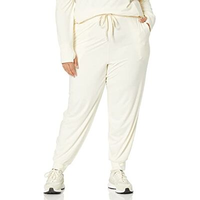 Amazon Essentials Damen Jogginghose aus Angerautem Tech-Stretch (Erhältlich in Übergröße), Gebrochenes Weiß, XXL Große Größen Amazon Essentials Damen Jogginghose aus Angerautem Tech-Stretch (Erhältlich in Übergröße), Gebrochenes Weiß, XXL Große Größen