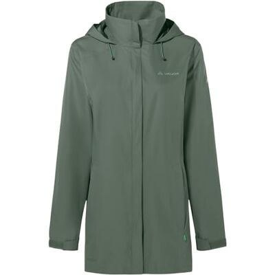 VAUDE Damen Regenjacke Escape Parka, wasserdichter Regen-Parka, atmungsaktiv und winddicht, agave, 44 VAUDE Damen Regenjacke Escape Parka, wasserdichter Regen-Parka, atmungsaktiv und winddicht, agave, 44