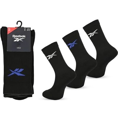 Reebok Hohe Socken Unisex – Bequem, atmungsaktiv, für Sport, Fitness, Yoga, Laufen oder Alltag, maschinenwaschbar, 3 Paar, Größe 43-45, Himmelblau Reebok Hohe Socken Unisex – Bequem, atmungsaktiv, für Sport, Fitness, Yoga, Laufen oder Alltag, maschinenwaschbar, 3 Paar, Größe 43-45, Himmelblau