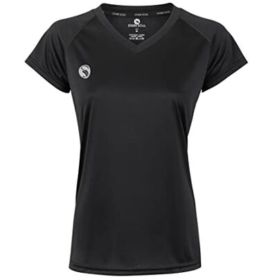 STARK SOUL Damen Sport Shirt Fitness T-Shirt vital, Kurzarm Funktionsshirt, Atmungsaktiv Schnelltrocknendes Trainingsshirt Schwarz XL STARK SOUL Damen Sport Shirt Fitness T-Shirt vital, Kurzarm Funktionsshirt, Atmungsaktiv Schnelltrocknendes Trainingsshirt Schwarz XL