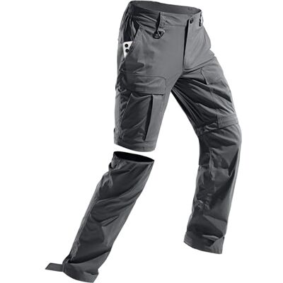 FREE SOLDIER Herren Wanderhose, wandelbar, wasserdicht, schnell trocknend, mit Reißverschluss abnehmbar, Cargo-Angelhose (Kühles Grau,54 EU) FREE SOLDIER Herren Wanderhose, wandelbar, wasserdicht, schnell trocknend, mit Reißverschluss abnehmbar, Cargo-Angelhose (Kühles Grau,54 EU)