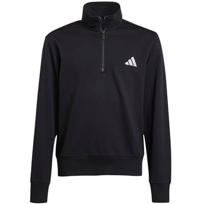 Adidas Unisex Kinder Essentials Half-Zip Sweatshirt, Black/White, 15-16 Years Adidas Unisex Kinder Essentials Half-Zip Sweatshirt, Black/White, 15-16 Years