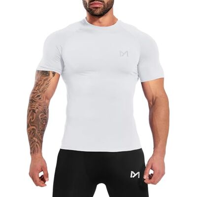 MEETYOO Kompressionsshirt Herren,Funktionsshirt Kurzarm Fitnessshirt Männer Sportshirt Atmungsaktiv Laufshirt für Laufen Jogging Sportshirt Turnhalle,Weiß,L MEETYOO Kompressionsshirt Herren,Funktionsshirt Kurzarm Fitnessshirt Männer Sportshirt Atmungsaktiv Laufshirt für Laufen Jogging Sportshirt Turnhalle,Weiß,L
