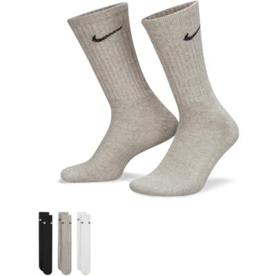 NIKE Damen Cushioned Crew-trainingssocken (3 Paar), Multi-Color, S EU NIKE Damen Cushioned Crew-trainingssocken (3 Paar), Multi-Color, S EU