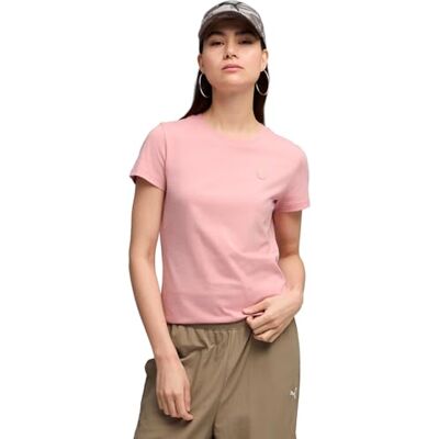 Puma Damen Essentials Elevated T-Shirt M, Rosy Outlook Pink Puma Damen Essentials Elevated T-Shirt M, Rosy Outlook Pink