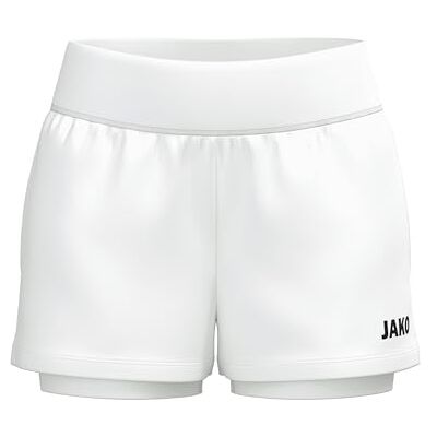 JAKO Damen 2-in-1 Shorts One, weiß, 38 JAKO Damen 2-in-1 Shorts One, weiß, 38