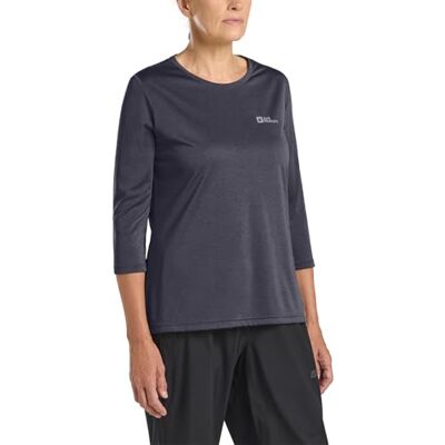 Jack Wolfskin Damen Crosstrail 3/4 W T-Shirt, Graphite, L EU Jack Wolfskin Damen Crosstrail 3/4 W T-Shirt, Graphite, L EU