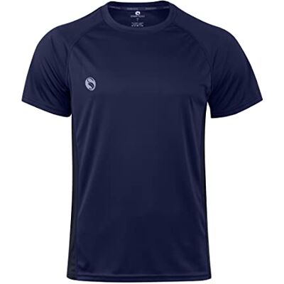 STARK SOUL Herren Sportshirt Fitness T-Shirt Reflect, Kurzarm Funktionsshirt, Atmungsaktiv Schnelltrocknendes Trainingsshirt Marineblau L STARK SOUL Herren Sportshirt Fitness T-Shirt Reflect, Kurzarm Funktionsshirt, Atmungsaktiv Schnelltrocknendes Trainingsshirt Marineblau L