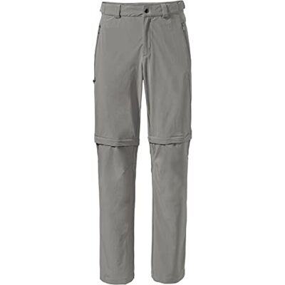 VAUDE Wanderhose Herren Farley Stretch T-Zip Pants III Wasserabweisende Herren Wanderhose Zip Off, atmungsaktive Trekkinghose mit Hosenbund Stone Grey, 56-Short VAUDE Wanderhose Herren Farley Stretch T-Zip Pants III Wasserabweisende Herren Wanderhose Zip Off, atmungsaktive Trekkinghose mit Hosenbund Stone Grey, 56-Short