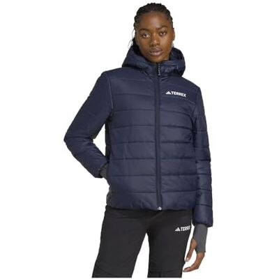 Adidas Women's Terrex Multi Essentials CLIMAWARM Insulated Hooded Jacket, legend ink, L Adidas Women's Terrex Multi Essentials CLIMAWARM Insulated Hooded Jacket, legend ink, L