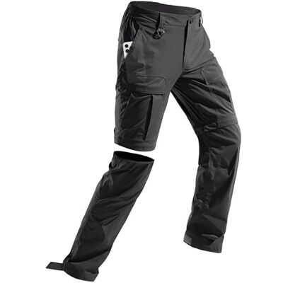 FREE SOLDIER Herren Wanderhose, wandelbar, wasserdicht, schnell trocknend, mit Reißverschluss abnehmbar, Cargo-Angelhose (Black,46 EU) FREE SOLDIER Herren Wanderhose, wandelbar, wasserdicht, schnell trocknend, mit Reißverschluss abnehmbar, Cargo-Angelhose (Black,46 EU)