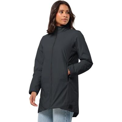 Jack Wolfskin Damen TEXTOR Coat W Mantel, Phantom, 36 Jack Wolfskin Damen TEXTOR Coat W Mantel, Phantom, 36