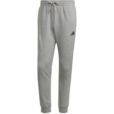 Adidas Herren Essentials Fleece Regular Tapered Pants, Medium Grey Heather / Black, S Adidas Herren Essentials Fleece Regular Tapered Pants, Medium Grey Heather / Black, S