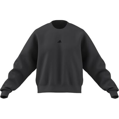 Adidas Women's Essentials SMALL Logo Feel Cozy Relaxed FIT Sweatshirt, Grey six/Black, XS Adidas Women's Essentials SMALL Logo Feel Cozy Relaxed FIT Sweatshirt, Grey six/Black, XS