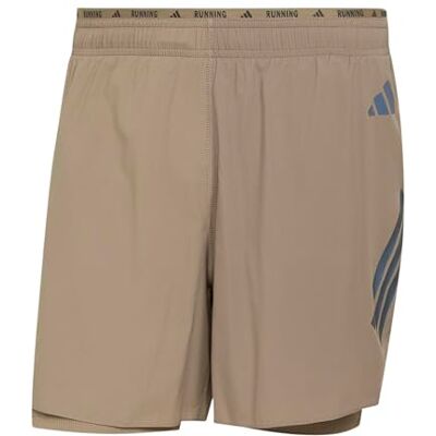 Adidas Herren Adi365 Running Formotion Iconic 2In1 Shorts, Khaki Six/Black, M Adidas Herren Adi365 Running Formotion Iconic 2In1 Shorts, Khaki Six/Black, M