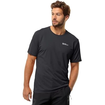 Jack Wolfskin Herren DELGAMI S/S M T-Shirt, Black, XXL Jack Wolfskin Herren DELGAMI S/S M T-Shirt, Black, XXL