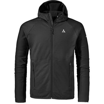 Schöffel Herren Fleece Hoody Style Cascata MNS, Fleecejacke mit Kapuze aus 2-Wege-Stretch, wärmende Outdoorjacke mit 2 Außentaschen, black, 46 Schöffel Herren Fleece Hoody Style Cascata MNS, Fleecejacke mit Kapuze aus 2-Wege-Stretch, wärmende Outdoorjacke mit 2 Außentaschen, black, 46