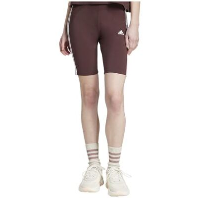 Adidas Damen Essentials 3-Stripes Bike Shorts, shadow brown, XS Adidas Damen Essentials 3-Stripes Bike Shorts, shadow brown, XS