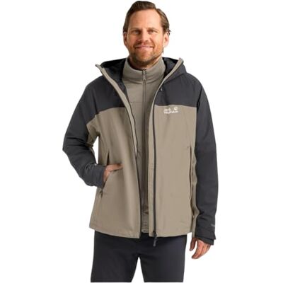 Jack Wolfskin Herren Wild Places 3in1 Jkt M, Linen, XXL EU Jack Wolfskin Herren Wild Places 3in1 Jkt M, Linen, XXL EU